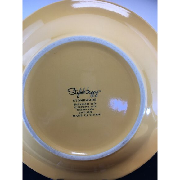 Style Happy Stoneware Rimmed Soup Pasta Bowls Yellow 9.5'' - Set of 4 - Picture 6 of 13